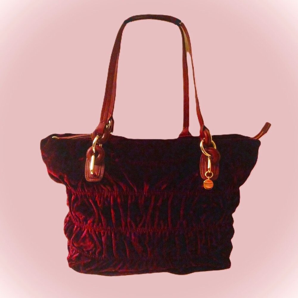 Tumi Fiona Maroon Velvet Tote - Style# 049782PTF